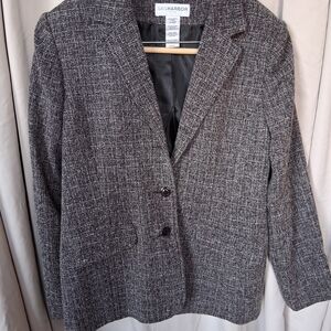 Sag Harbor Women's Black and White Textured Blazer